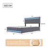 Upholstered Storage Bed 180 x 200 cm with 4 Drawers, LED Headboard and USB Charging view 2