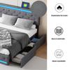 Upholstered Storage Bed 180 x 200 cm with 4 Drawers, LED Headboard and USB Charging view 4