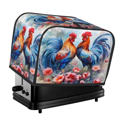 Mexpekil Watercolor Rooster Flower 2-Slice Toaster Cover