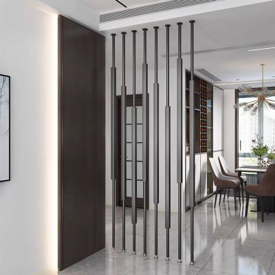 Whnoor 7-Piece Room Divider with Adjustable Foot Supports, Floor-to-Ceiling Privacy Screen, Freestanding Metal Columns for Residential and Commercial Spaces (B-7pcs, 300 cm/118.11 in)
