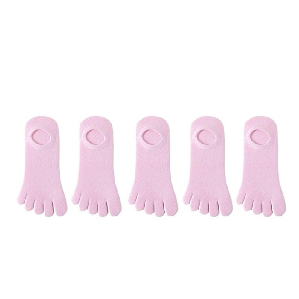 JBJYGSG 5 Pairs Women's Summer No-Show Toe Socks, Cotton, Thin, Breathable, Pink