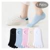 JBJYGSG 5 Pairs Women's Summer No-Show Toe Socks, Cotton, Thin, Breathable, Pink view 2