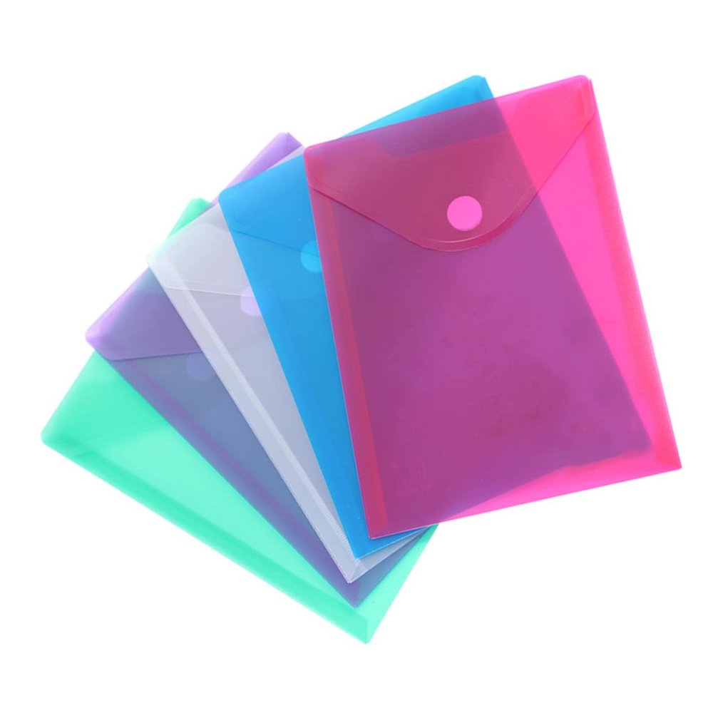 DOITOOL 10-Pack Transparent PP Document Organizers with Buckle Closure for Office and School