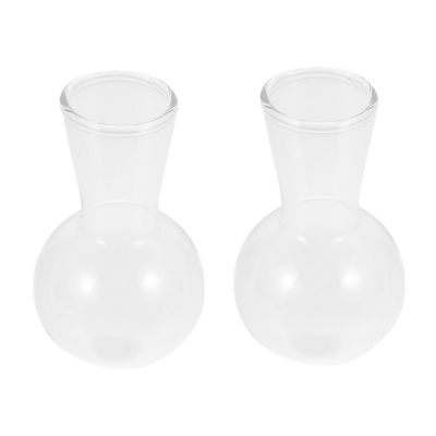 Happyyami Creative Glass Vases with Stylish Light Bulb Design, 2-Pack