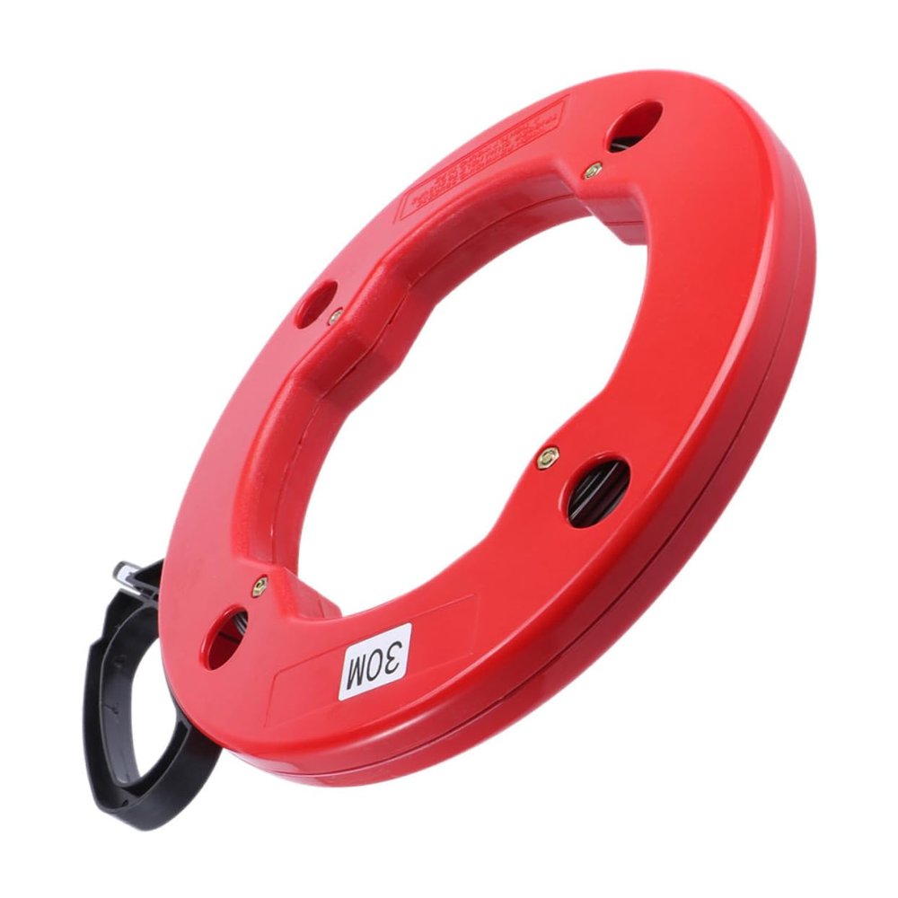 NUOBESTY Cable Pulling Tape with Steel Wire, Red ABS Housing