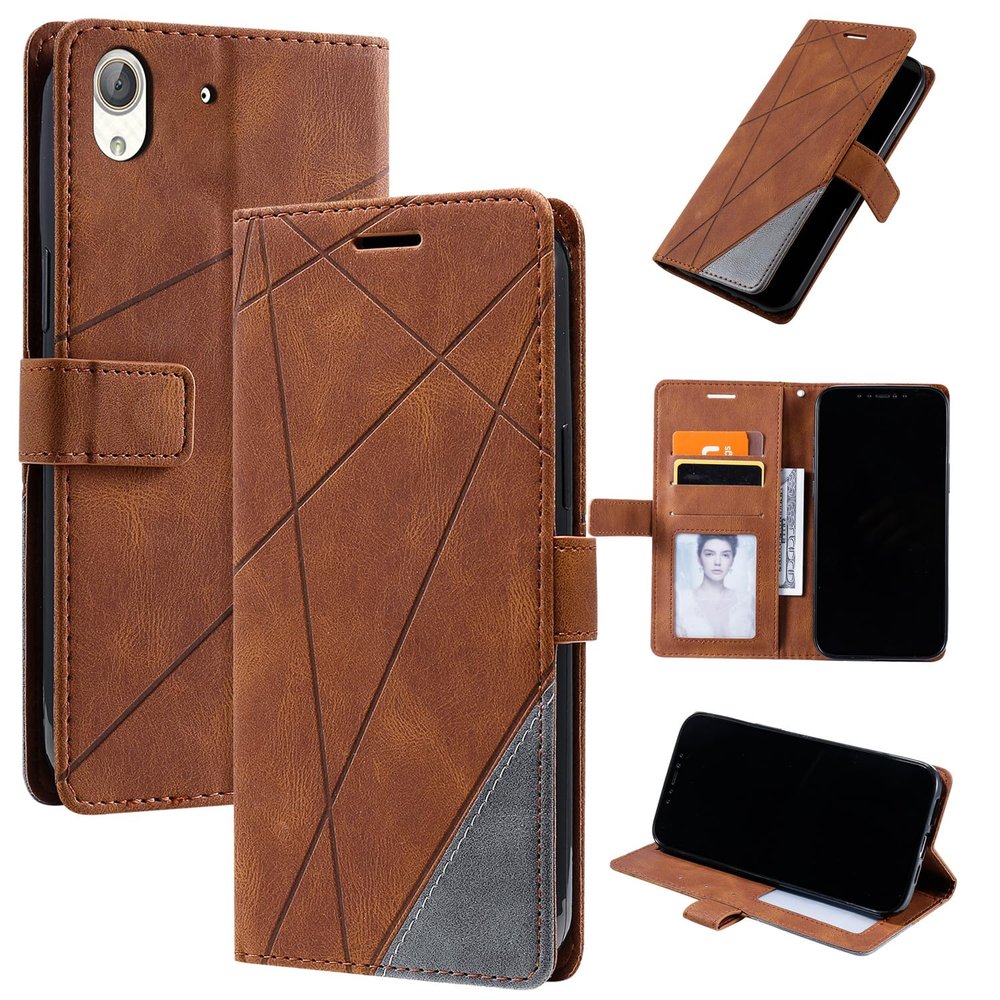 Brown Leather Flip Wallet Case for Honor 5A and Huawei Y6II