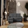 FORNIRO 24 Fabio Corner Sofa Bed, 226 x 143 x 83 cm, Gray view 3