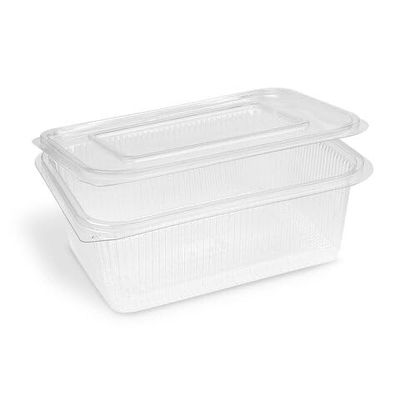VEPATIM 150 Clear Rectangular Containers with Lids, 2,000 mL (rPET)