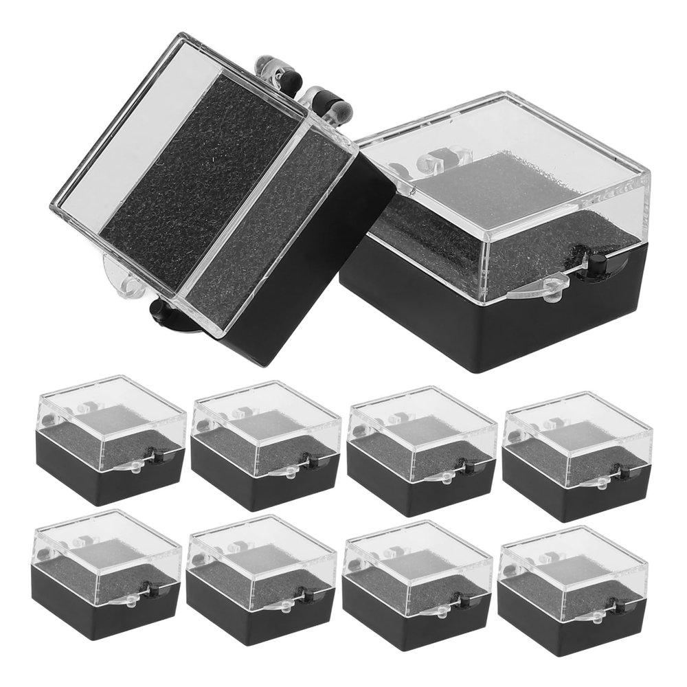 Mobestech 10-Pack Transparent Acrylic Brooch Display Cases with Foam Inserts