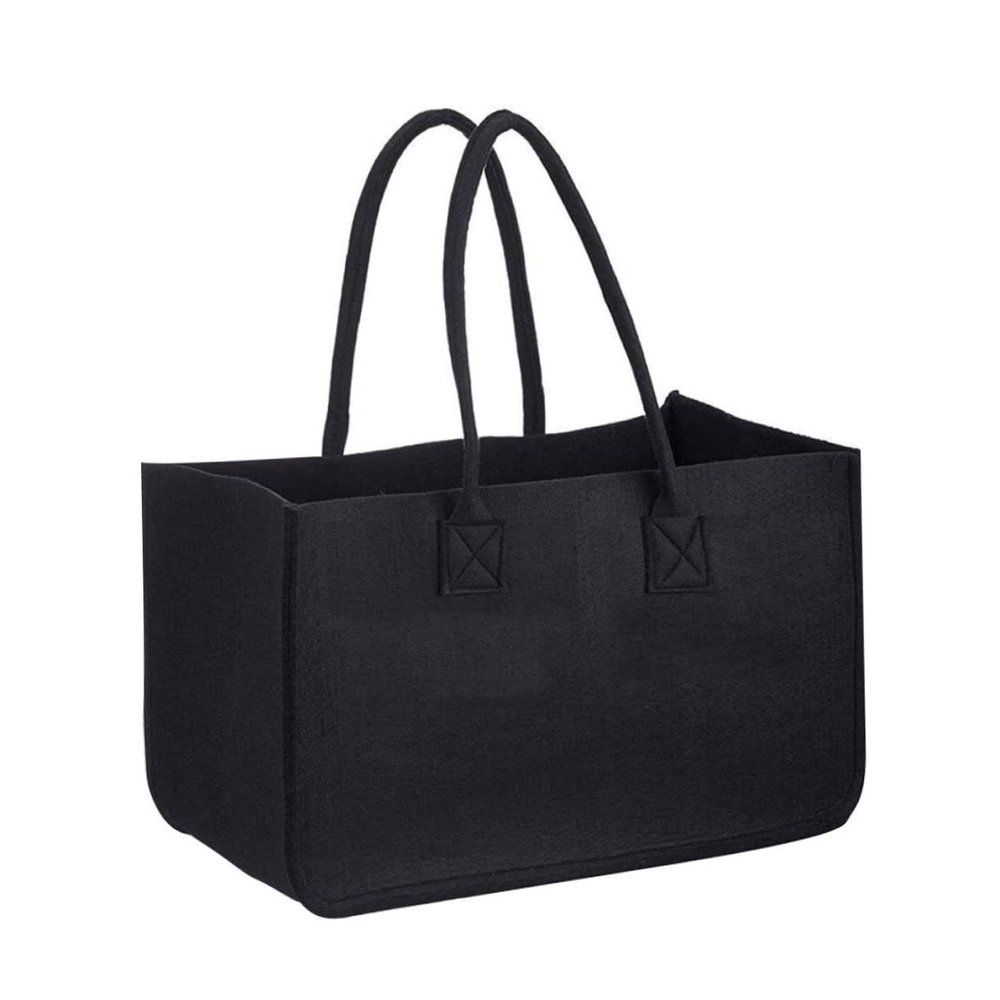 POPETPOP Portable Felt Firewood Bag, 50 x 25 x 25 cm, Foldable and Lightweight