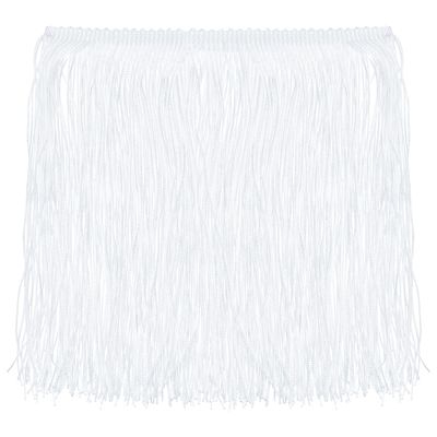 QUARKZMAN 10-Yard Chainette Fringe Trim, 20 cm Wide, Polyester Fringe for DIY Sewing, Crafts, Clothing, Lampshades and Decor, Light White