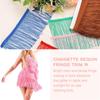 QUARKZMAN 10-Yard Chainette Fringe Trim, 20 cm Wide, Polyester Fringe for DIY Sewing, Crafts, Clothing, Lampshades and Decor, Light White view 3