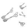 Stainless Steel Food Tongs, 2-Piece Set for Kitchen and Grill, Silver view 2