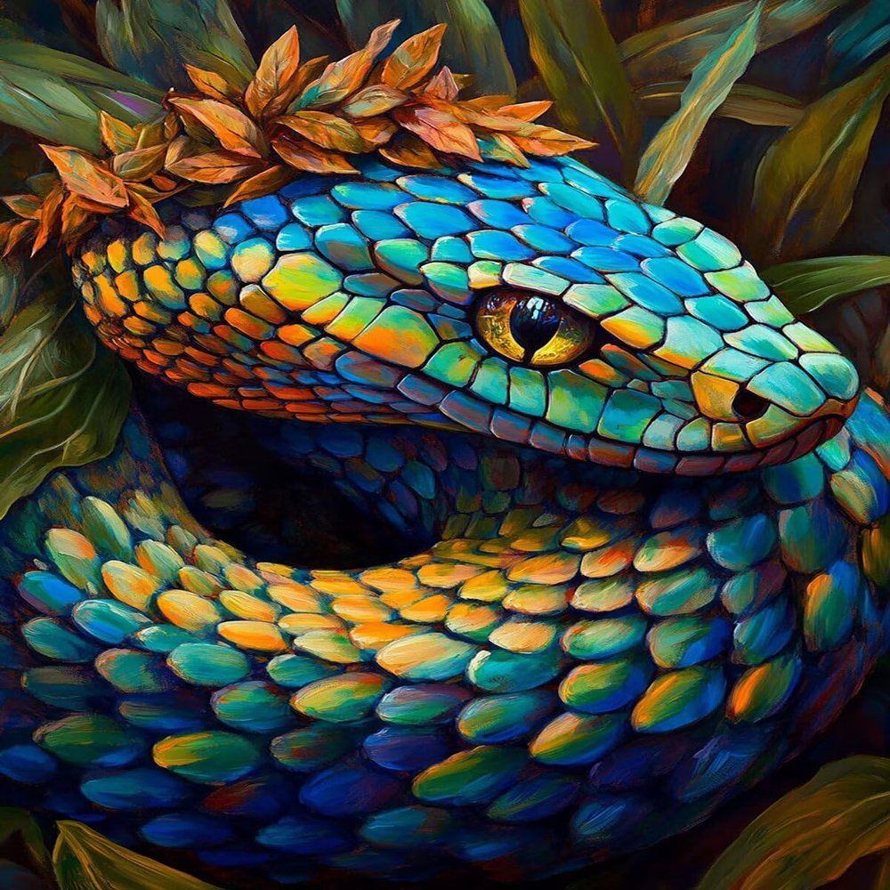 Paint by Numbers for Adults, Snake Artwork, Animal Painting Kit for Ages 7+, DIY Canvas, 40 x 50 cm, Unframed