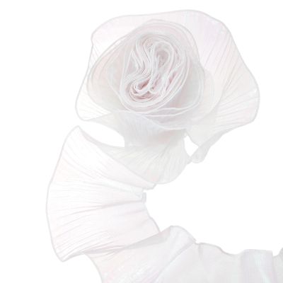 QUARKZMAN 5.5" x 11 Yards White Pleated Organza Ruffle Trim