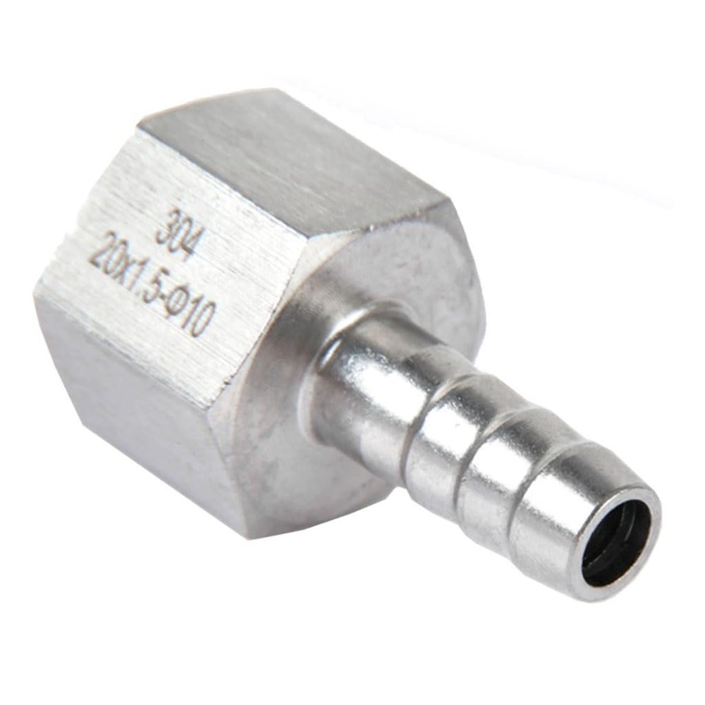 Hose Connectors, Quick Connectors, 2-Pack, 1/4" 3/8" 1/2" Female Thread, 8 mm 10 mm 12 mm Barb, SS304 Stainless Steel Adapter (8 mm Barb, 3/8")