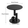 21.6-Inch Round Side Table with Rock-Plate Top and Metal Frame view 2