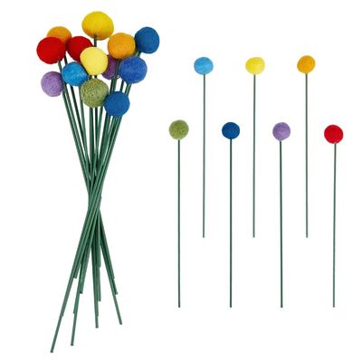 PH PandaHall 14-Piece Felt Ball Flower Bouquet, 7 Colors