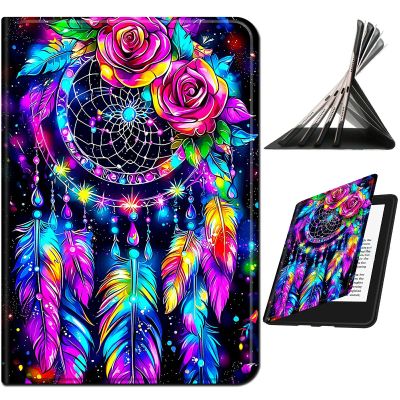 RWUTYTIUL Case for Kindle Paperwhite 4 (10th Generation, 2018), Dustproof, Multi-Angle, Auto Sleep/Wake, Artistic Dreamcatcher