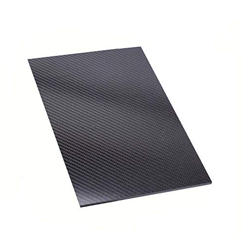 Generic Carbon Fiber Sheet, 3K Twill Matte, Rigid Laminate, 200 x 400 mm, 8 mm Thick