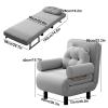 Folding Guest Bed with Adjustable Backrest, Throw Pillows, Sleeping Function, Removable Machine-Washable Cover, Supports up to 249 kg (Gray) view 2