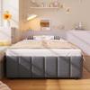 Rvjiahe Upholstered Bed, 90 x 200 cm, Hydraulic Storage, No Headboard, Easy Assembly, Gray view 3