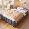 Rvjiahe Upholstered Bed, 90 x 200 cm, Hydraulic Storage, No Headboard, Easy Assembly, Gray view 4