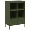 Olive Green Steel Highboard, 68 x 39 x 101.5 cm view 2