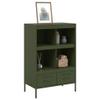 Olive Green Steel Highboard, 68 x 39 x 101.5 cm view 4