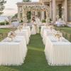 Little Funny Ivory Rectangular Stretch Tulle Ruffle Tablecloth, 1.8 m, 6-Piece Set view 3