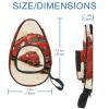 VAPOKF Table Tennis Racket Case, Red Retro Stripe, Racket Bag with Ball Pocket view 4