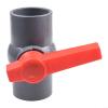 YJDOORPLAY PVC Ball Valve Pipe Connector for 20, 25, 32, 40, 50 mm Pipes, Pool Equipment, Irrigation and Water Treatment, Red/Gray (50 mm) view 1