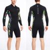 EQWIGKEIT Men's Neoprene One-Piece Swimsuit, Long-Sleeve Surf Suit with UV Protection view 2
