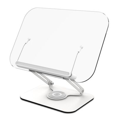 360° Rotating Desktop Book Stand with Transparent Acrylic Panel
