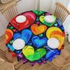 BWWHCCTI Round Tablecloth with Rainbow Hearts, 152.4 cm, Washable view 1