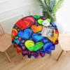 BWWHCCTI Round Tablecloth with Rainbow Hearts, 152.4 cm, Washable view 2