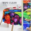 BWWHCCTI Round Tablecloth with Rainbow Hearts, 152.4 cm, Washable view 3