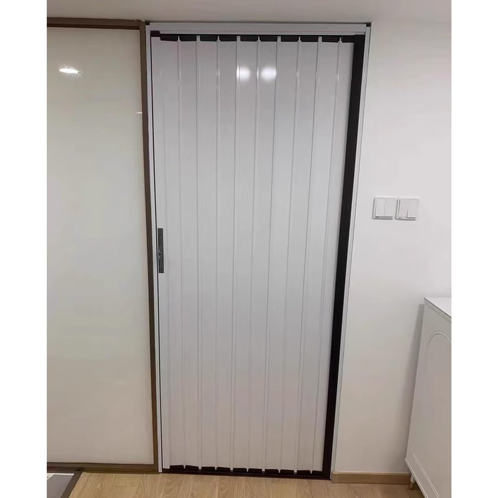 Aluminum Alloy Folding Interior Door with Lock, 203 cm H x 76 cm W