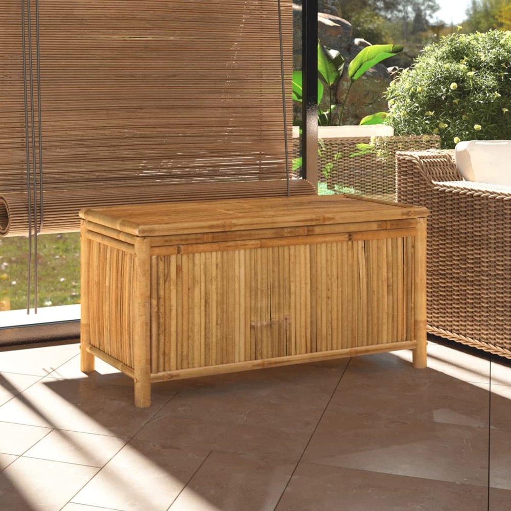 IKAYAA Waterproof Bamboo Garden Storage Box, 110 x 52 x 55 cm