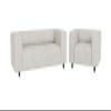 S-Style Furniture Set: 2-Seater Sofa & Armchair, Corduroy, Scratch-Resistant, Viggo Beige view 1