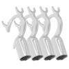 Mobestech 4-Piece Aluminum Alloy Hook Heads for Clothes Rods, Silver view 1