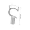 Mobestech 4-Piece Aluminum Alloy Hook Heads for Clothes Rods, Silver view 2