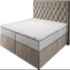 DELIFE Dream-Great Box Spring Bed, Beige Microfiber, 200 x 200 cm view 1