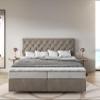 DELIFE Dream-Great Box Spring Bed, Beige Microfiber, 200 x 200 cm view 3