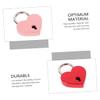 HOMSFOU 4-Piece Heart-Shaped Love Locks, Zinc Alloy, Pink, with Keys view 3