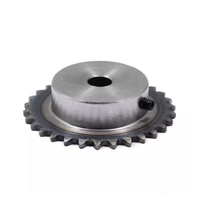 Aqxypas 1-Pc 04C Sprocket, 33 Teeth, 8/10/12 mm Bore, 25H 45# Steel, Finished Bore, M5 Screw Hole (8 mm, 6 pcs, 04C 33 Teeth)