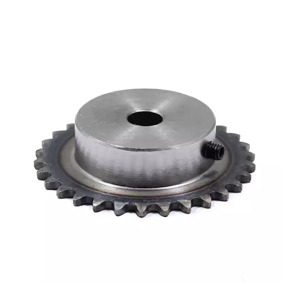Aqxypas 1-Pc 04C Sprocket, 33 Teeth, 8/10/12 mm Bore, 25H 45# Steel, Finished Bore, M5 Screw Hole (8 mm, 6 pcs, 04C 33 Teeth)