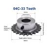 Aqxypas 1-Pc 04C Sprocket, 33 Teeth, 8/10/12 mm Bore, 25H 45# Steel, Finished Bore, M5 Screw Hole (8 mm, 6 pcs, 04C 33 Teeth) view 2