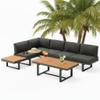 Melko Garden Furniture Set Corner Lounge Aluminum Dining Set 283 x 210 x 71 cm, Anthracite view 1