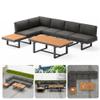 Melko Garden Furniture Set Corner Lounge Aluminum Dining Set 283 x 210 x 71 cm, Anthracite view 2